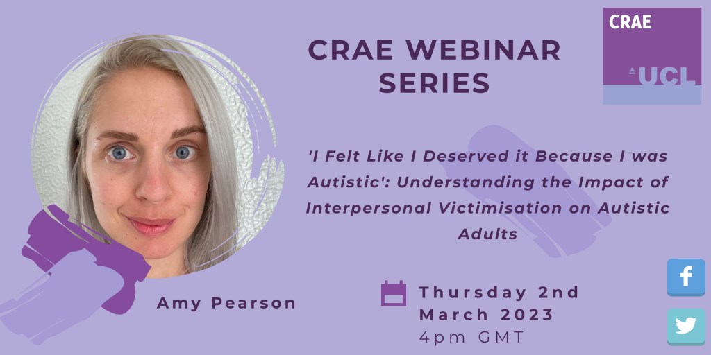 CRAE Webinar Series: Amy Pearson - CENTRE FOR RESEARCH IN AUTISM AND ...