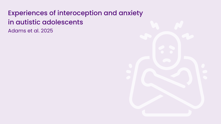 Experiences of interoception and anxiety in autistic adolescents. ADams (2025) line drawing of anxious person clutching their body